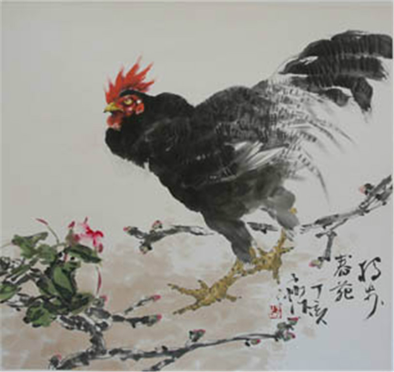 王子洲画鸡作品