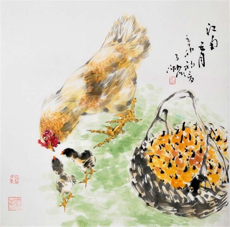 王子洲画鸡作品