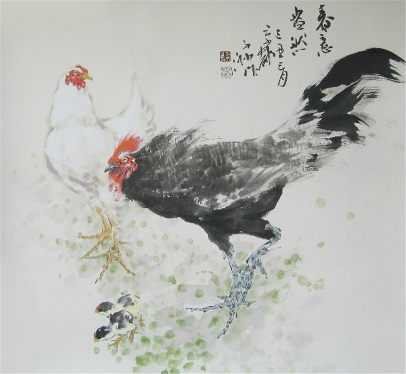 王子洲画鸡作品
