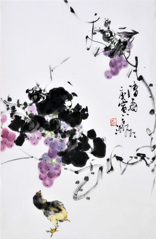 王子洲画鸡作品