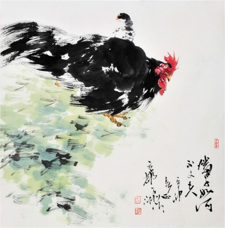 王子洲画鸡作品