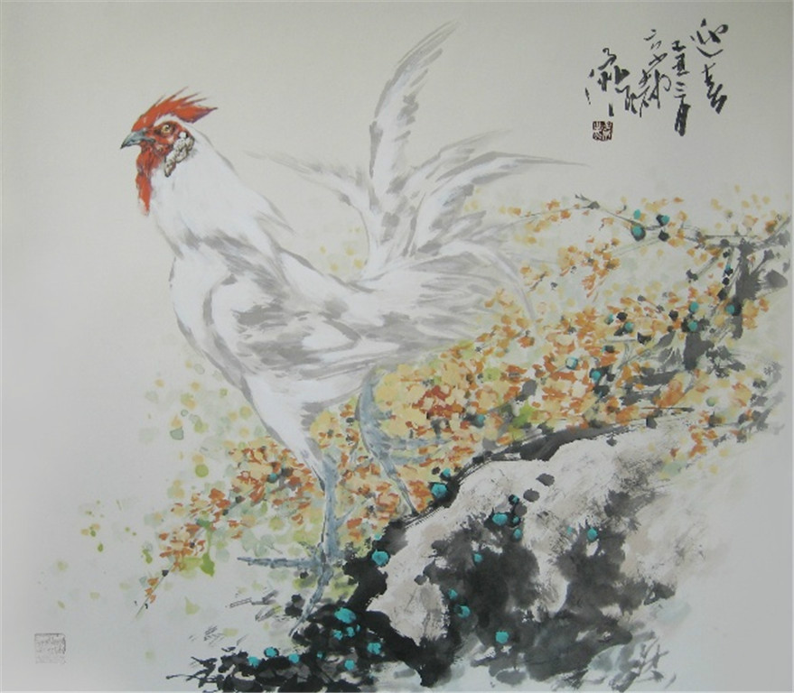 王子洲画鸡作品