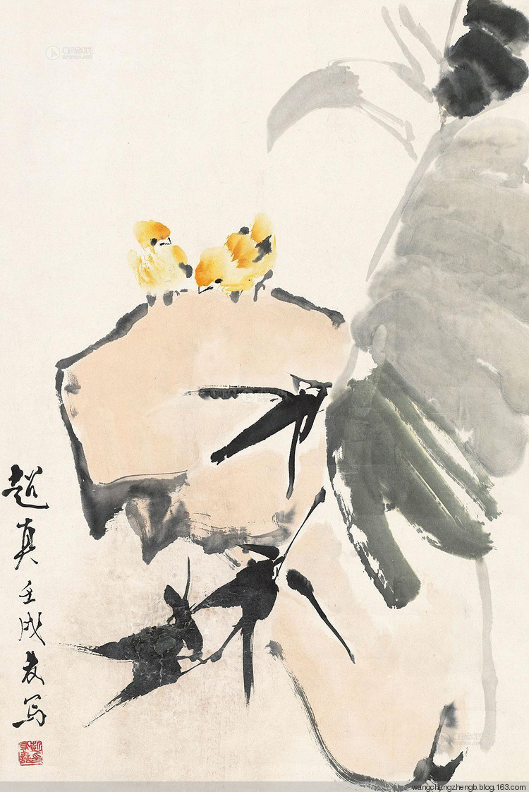 彭友善国画花鸟作品