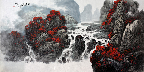 张际才国画山水作品