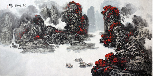 张际才国画山水作品