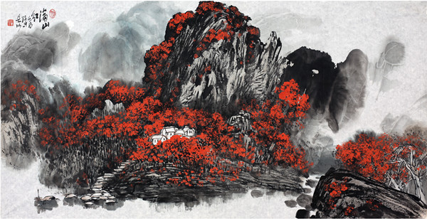 张际才国画山水作品