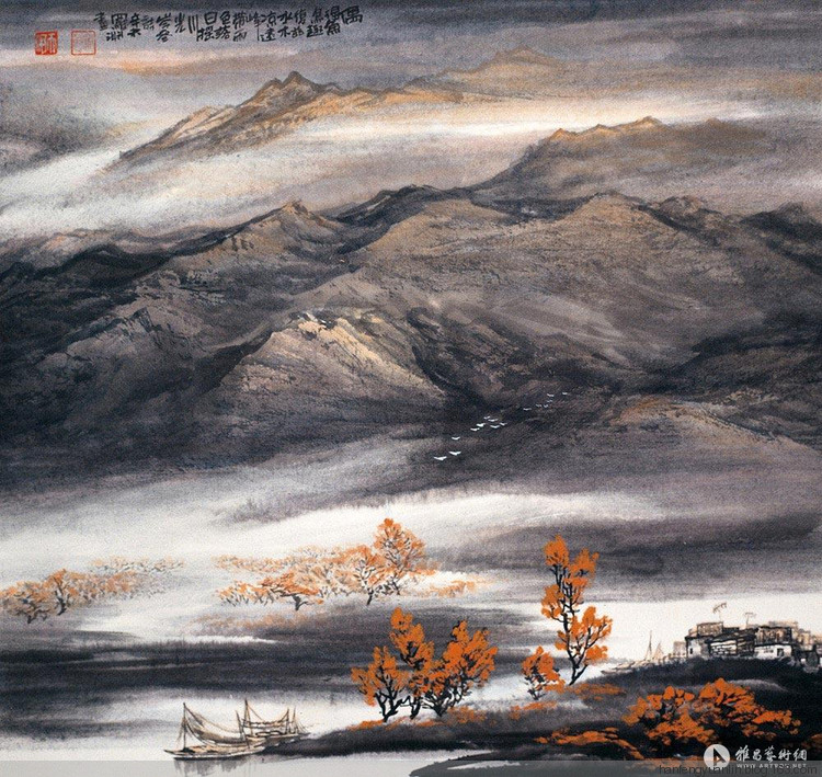 罗渊国画山水作品