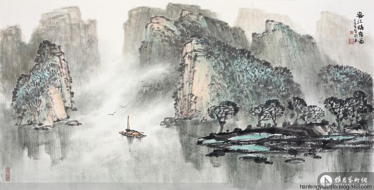 罗渊国画山水作品