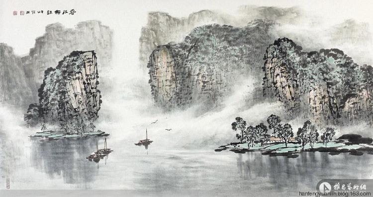 罗渊国画山水作品