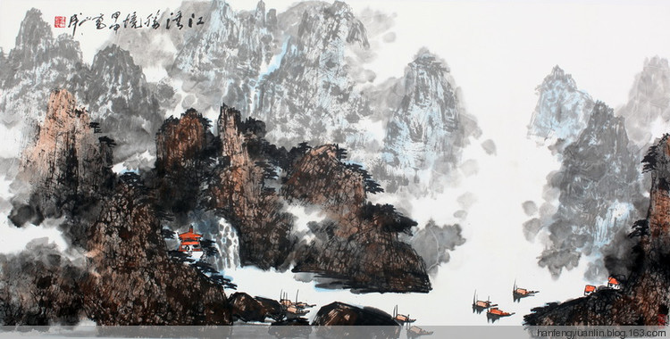 雷正民国画山水作品（二）