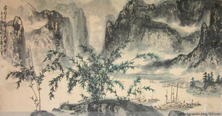孙文松国画山水作品
