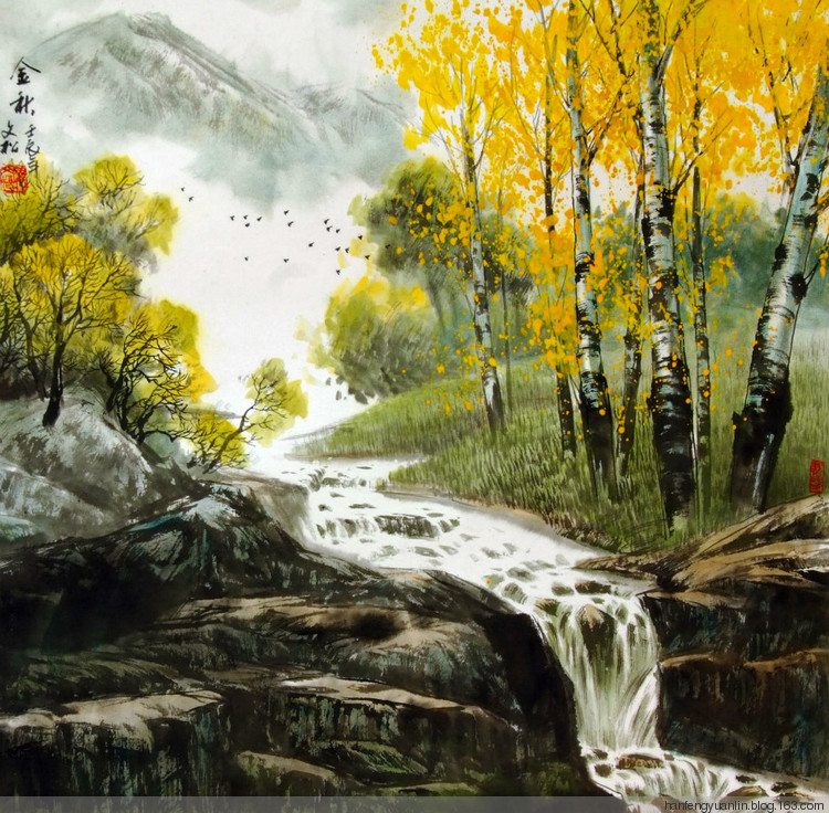 孙文松国画山水作品