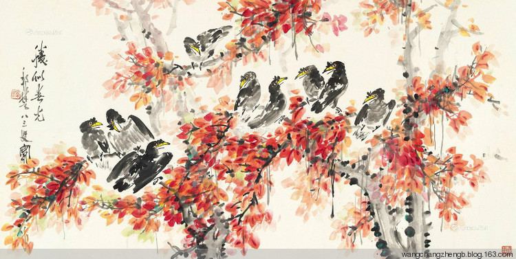 梁邦楚国画花鸟作品
