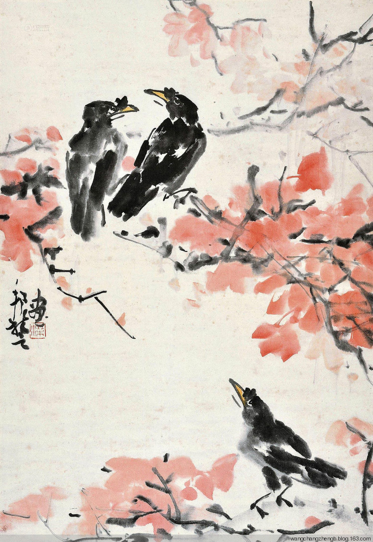 梁邦楚国画花鸟作品