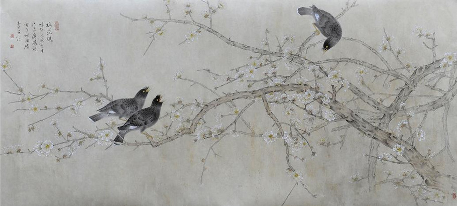 陈国胜国画花鸟作品