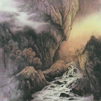 曾刚国画山水画作品