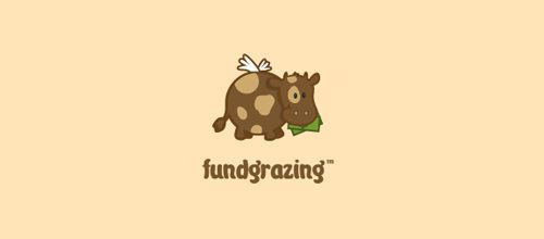 以奶牛为主元素的创意logo设计