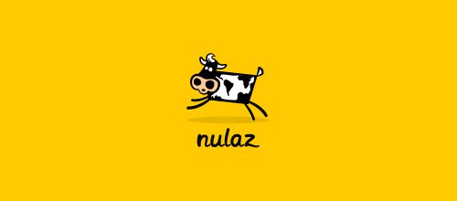 以奶牛为主元素的创意logo设计