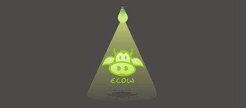 以奶牛为主元素的创意logo设计