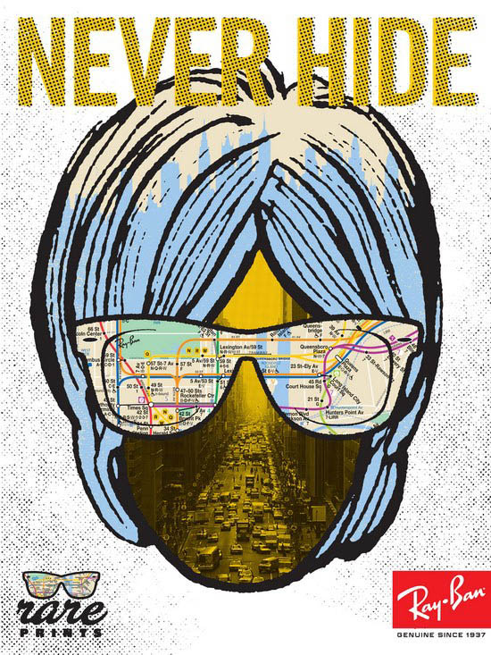 雷朋眼镜Never Hide系列时尚海报设计