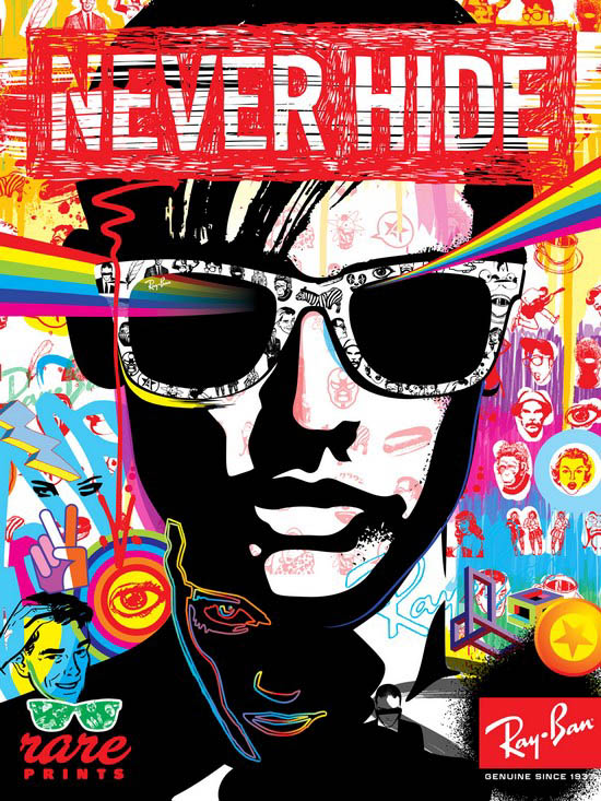 雷朋眼镜Never Hide系列时尚海报设计