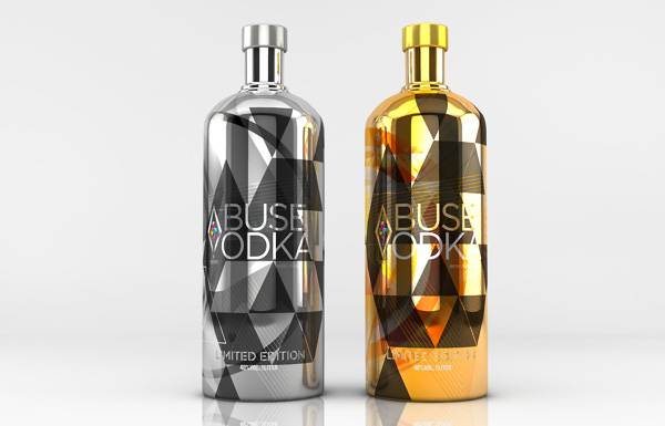 多彩时尚靓丽的ABUSE VODKA伏特加包装设计