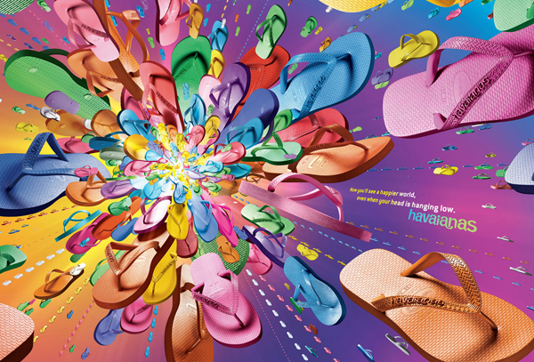 哈瓦那人字拖鞋 (Havaianas) 绚丽平面广告
