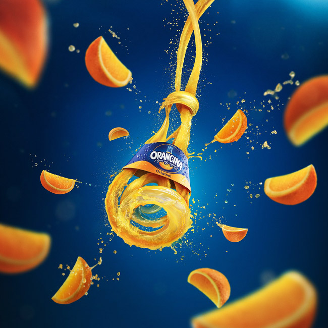 orangina原味橙汁广告设计