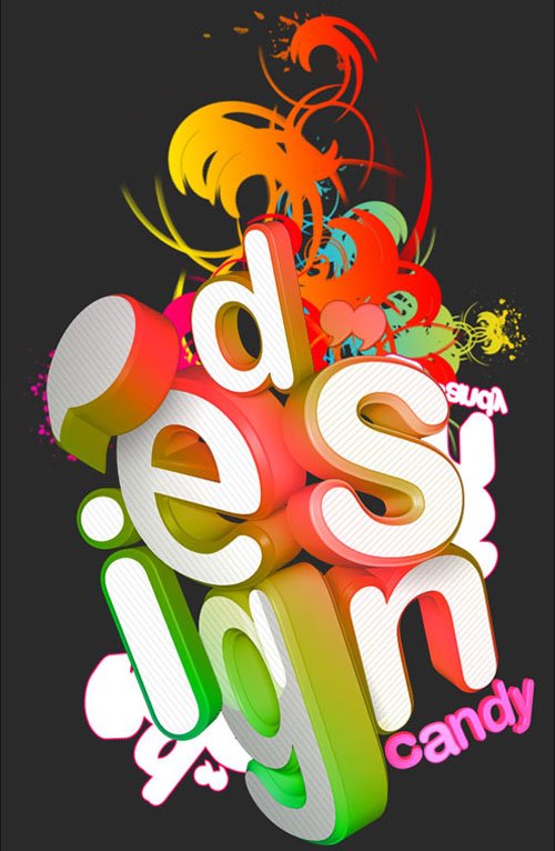 30张超Cool的3D文字设计作品欣赏
