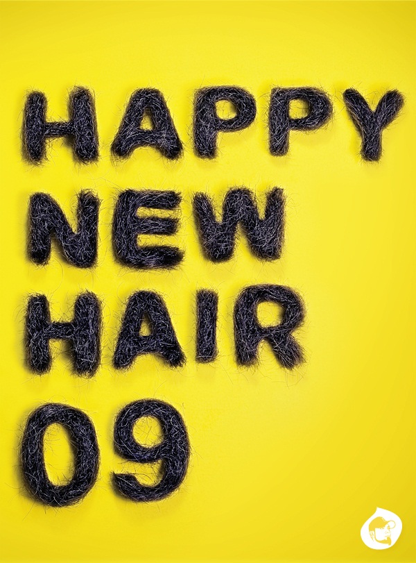 字体设计欣赏:Happy New Hair by Fabrice Bats