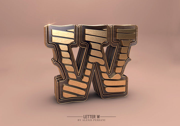 Alexis Persani精彩3D字体设计