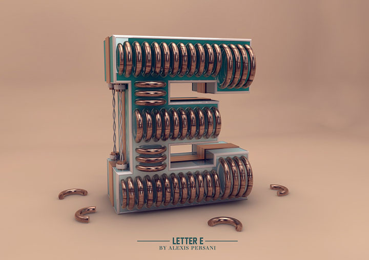 Alexis Persani精彩3D字体设计
