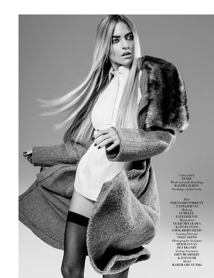 超模Martha Hunt演绎《L’Officiel》欧美时尚杂志大片