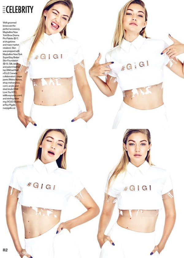 超模Gigi Hadid 《Elle》杂志时尚大片