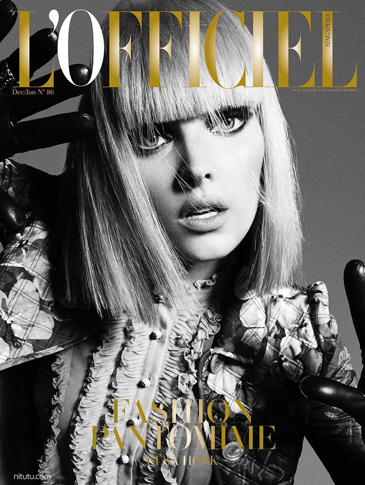 超模Elsa Hosk 演绎《L’Officie》杂志时尚大片