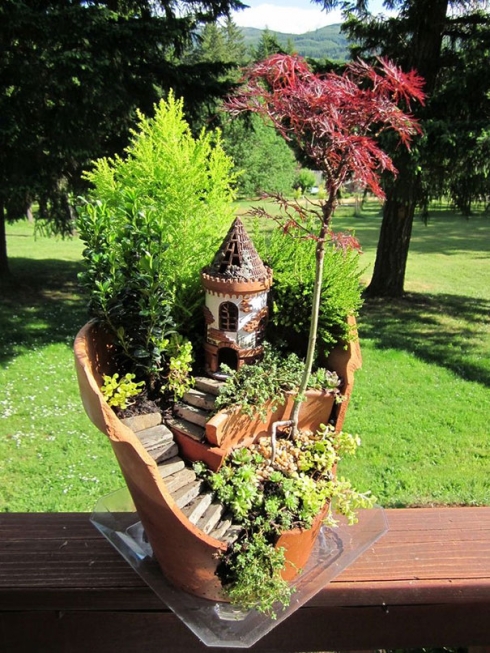 环艺高手破花盆DIY美丽精灵花园Fairy Garden