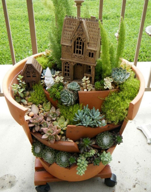 环艺高手破花盆DIY美丽精灵花园Fairy Garden