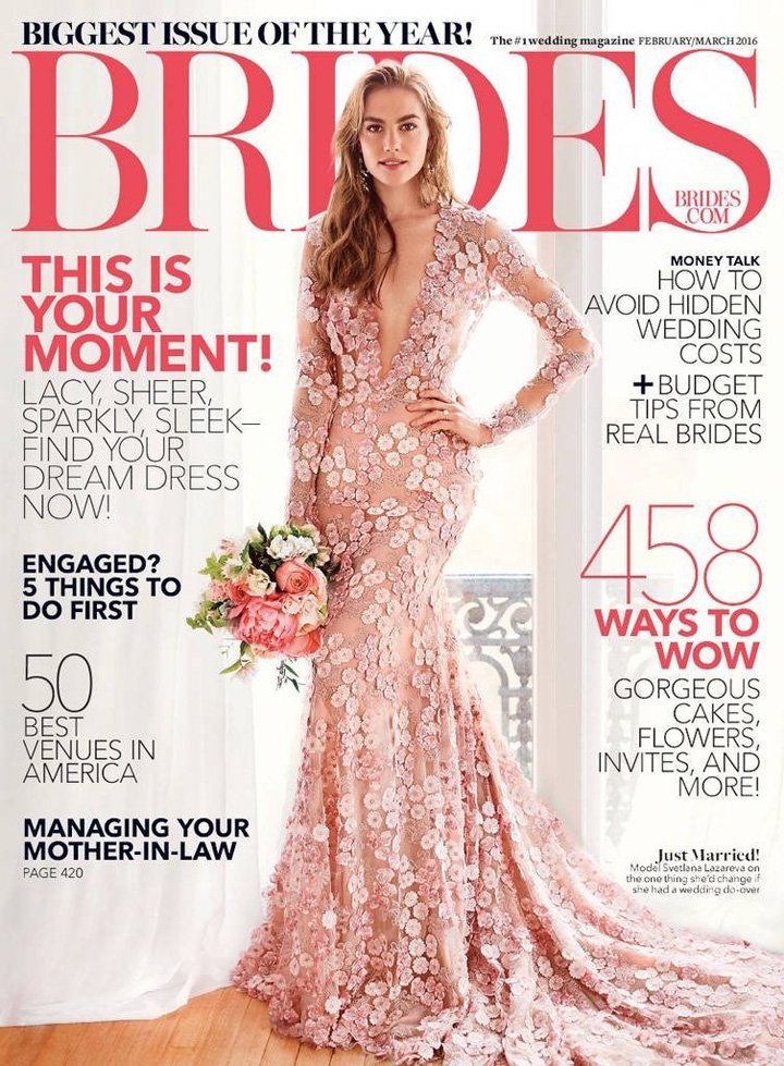 Svetlana Lazareva 演绎《Brides》杂志婚纱礼服大片