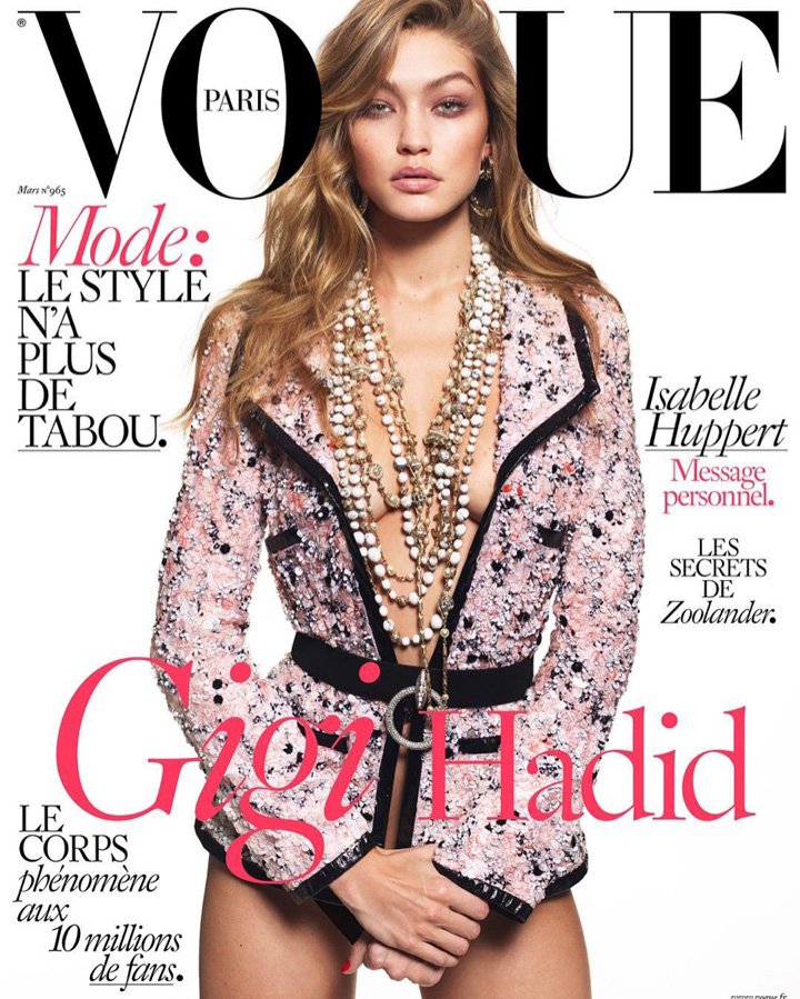 超模Gigi Hadid 演绎 Vogue时尚杂志法国版