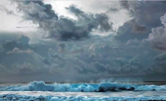 艺术家Zaria Forman 手指画出冰 海画卷