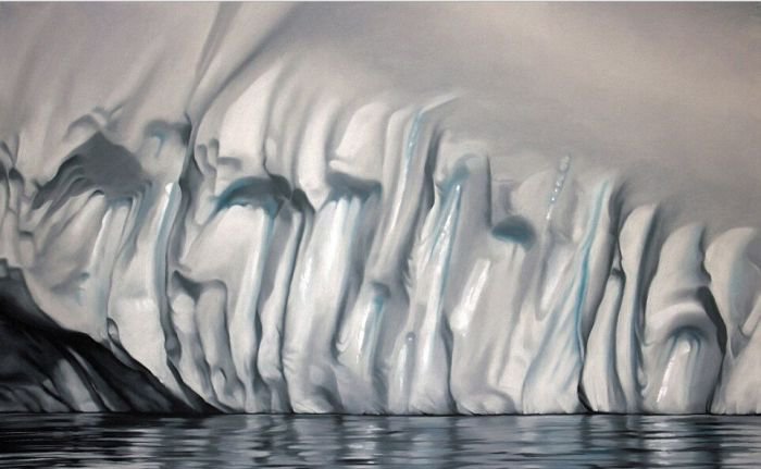 艺术家Zaria Forman 手指画出冰 海画卷