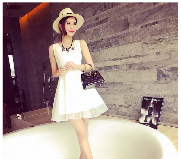 无袖连衣裙图片 夏季秒变女神
