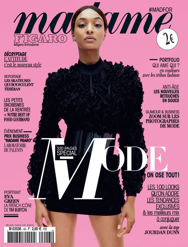 超模Jourdan Dunn 演绎《Madame Figaro》时尚杂志大片