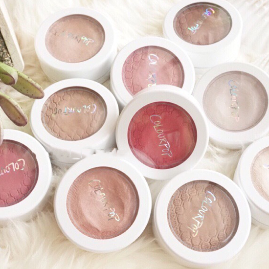 COLOURPOP高光试色 高光腮红修容单色盘试色