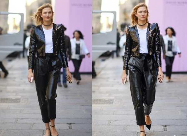 Karlie Kloss巴黎街拍Look 满屏都是腿