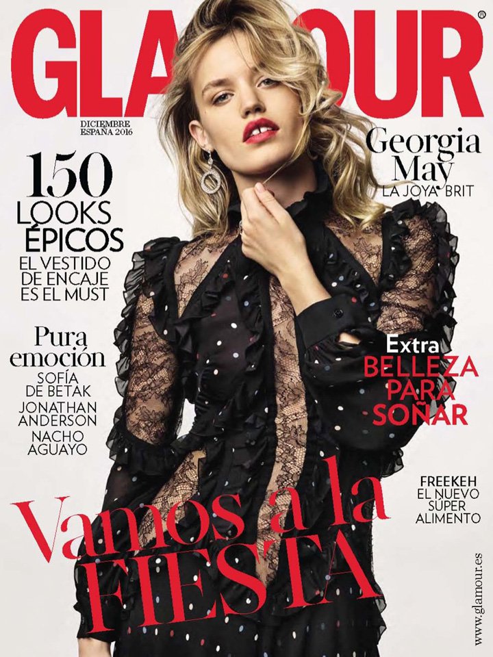 超模Georgia May Jagger 演绎《Glamour》西班牙版时尚杂志大片