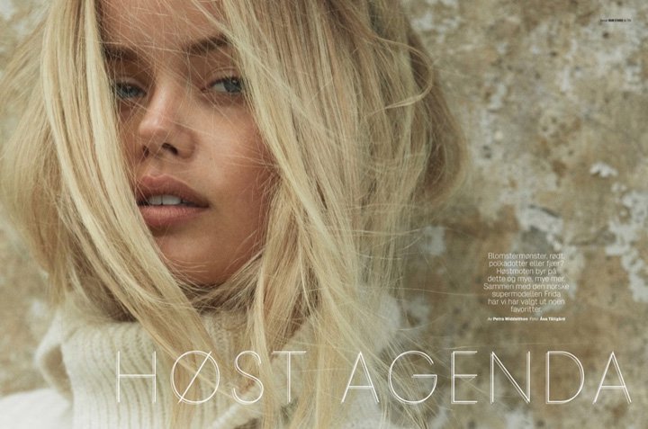 超模Frida Aasen 演绎《Elle》杂志时尚大片