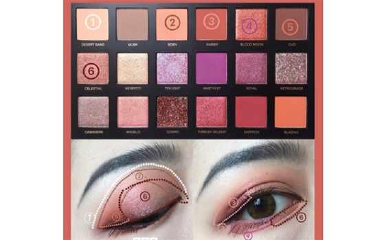 huda beauty眼影盘试色 新款沙漠黄昏眼影盘