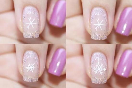 冬季美甲图片 冬季唯美雪花美甲教程