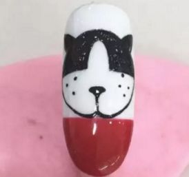 卡通美甲图片 活泼可爱的狗狗美甲教程